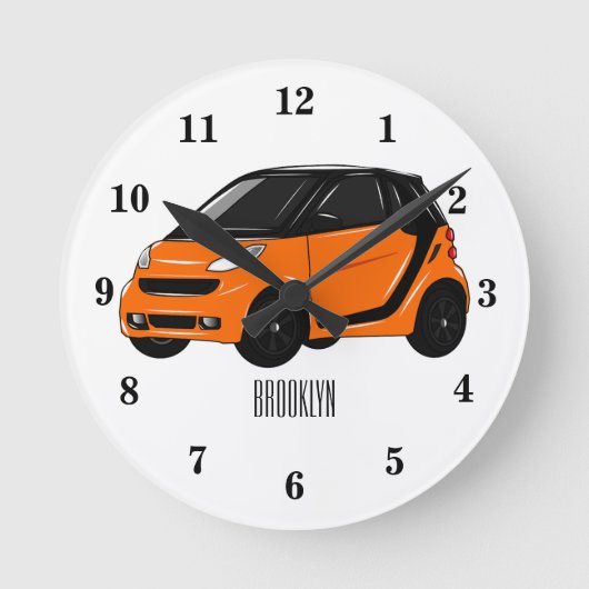 Horloge Ronde Illustration de micro-voiture (Recto)