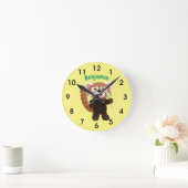 Horloge Ronde Illustration de panda rouge mignon (Maison)
