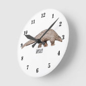 Horloge Ronde Illustration de Pangolin (Angle)