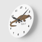 Horloge Ronde Illustration de pangolin à queue longue (Angle)