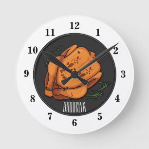 Horloge Ronde Illustration de poulet rôti