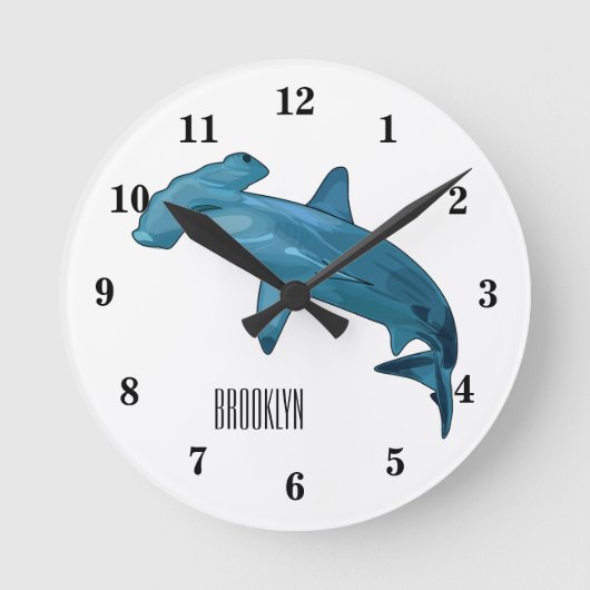 Horloge Ronde Illustration de requin marteau (Recto)