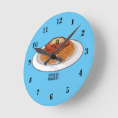 Horloge Ronde Illustration de Spaghetti (Angle)