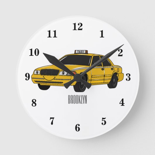 Horloge Ronde Illustration de taxi (Recto)