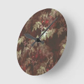 Horloge Ronde Illustration de vignes florales à jumelage élégant (Angle)