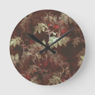 Horloge Ronde Illustration de vignes florales à jumelage élégant