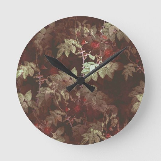 Horloge Ronde Illustration de vignes florales à jumelage élégant (Recto)