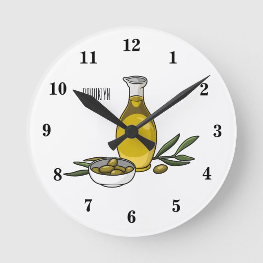 Horloge Ronde Illustration d'huile d'olive (Recto)