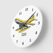 Horloge Ronde Illustration d'hydravion (Angle)