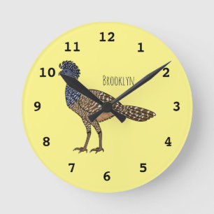 Horloge Ronde Illustration d'oiseau de curassow