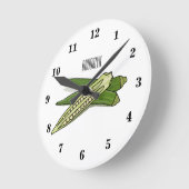 Horloge Ronde Illustration d'Okra (Angle)