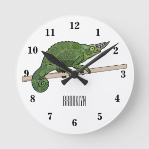 Horloge Ronde Illustration du caméléon de Jackson