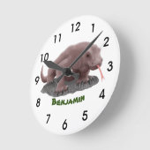 Horloge Ronde Illustration du dragon de Komodo (Angle)