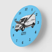 Horloge Ronde Illustration du fourgon de livraison (Angle)