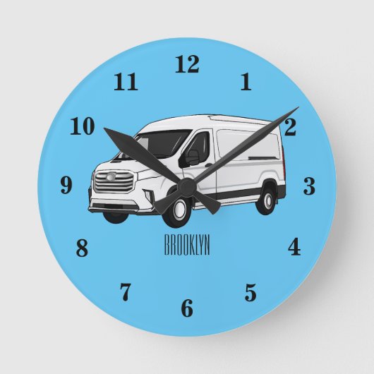 Horloge Ronde Illustration du fourgon de livraison (Recto)