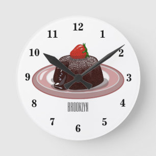 Horloge Ronde Illustration du gâteau de lave au chocolat