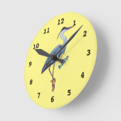 Horloge Ronde Illustration du grand héron bleu (Angle)