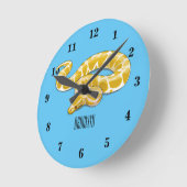 Horloge Ronde Illustration du serpent python birman (Angle)