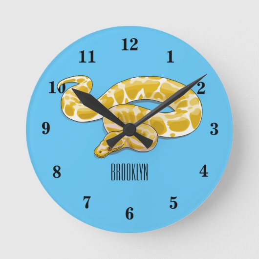 Horloge Ronde Illustration du serpent python birman (Recto)