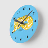 Horloge Ronde Illustration du serpent python birman (Angle)