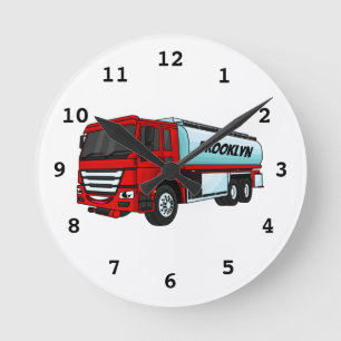 Horloge Ronde Illustration du transport de carburant par camion-