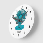 Horloge Ronde Illustration du ventilateur (Angle)