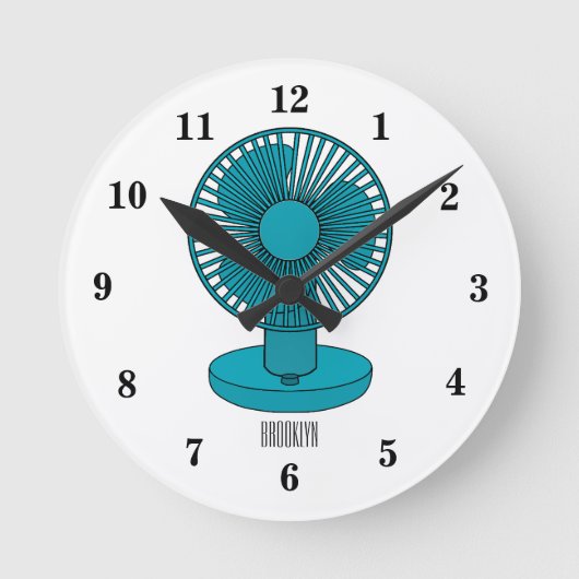 Horloge Ronde Illustration du ventilateur (Recto)