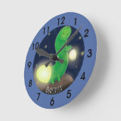 Horloge Ronde Illustration du ver vert mou (Angle)
