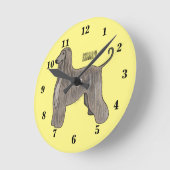 Horloge Ronde Illustration d'un chien hound afghan (Angle)