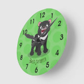 Horloge Ronde Illustration d'un diable de Tasmanie affamé (Angle)
