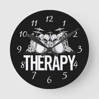 Horloge Ronde Illustration d'un ensemble de tambours thérapeutiq