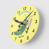 Horloge Ronde Illustration d'un insecte du cricket vert mou (Angle)