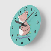 Horloge Ronde Illustration d'une caricature de baby fox (Angle)