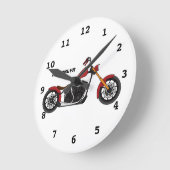 Horloge Ronde Illustration motocyclette de style hélicoïdal (Angle)