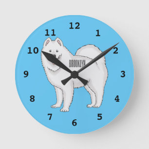 Horloge Ronde Illustration Samoyed dog