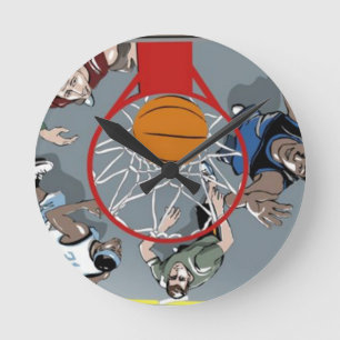 Horloge Ronde Ils jouent à l'horloge murale de basket