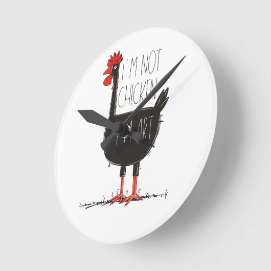 Horloge Ronde I'm Not Chicken, I'm Art - Quirky Retro T Shirt (Angle)