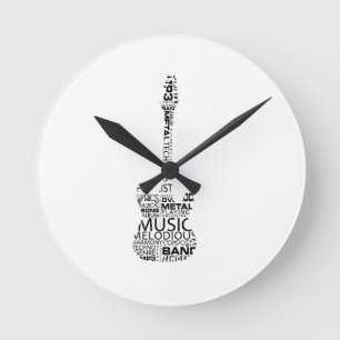 Horloge Ronde image de musique de noir de suffisance de mot de