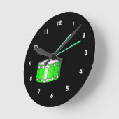 Horloge Ronde image vertes avec bâtons (Angle)