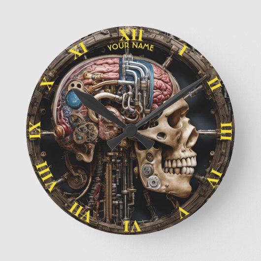 Horloge Ronde Imaginaire Cute Steampunk Open Cerveau (Recto)