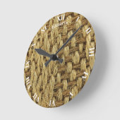 Horloge Ronde Imitation Motif sans couture tissée (Angle)