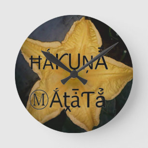Horloge Ronde Impression d'art Golden Star Hakuna Matata