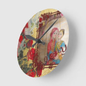 Horloge Ronde Impression d'art graphique de portrait de poupée d (Angle)