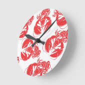Horloge Ronde impression de homard (Angle)