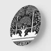 Horloge Ronde Impression de motif d'arbre Art Nouveau d'Aubrey B (Angle)