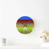Horloge Ronde Impression Motif géométrique coloré (Maison)
