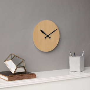 Horloge Ronde Impression numérique en bois Brown clair