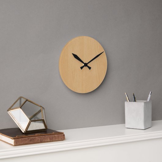 Horloge Ronde Impression numérique en bois Brown clair (Bureau)