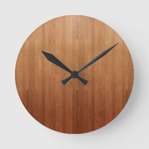Horloge Ronde Impression numérique sur bois marron 2