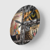 Horloge Ronde Impression Tiger & Couple Art (Angle)